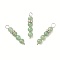 10Pcs Natural Green Aventurine Pendants, Round Beaded Links with 304 Stainless Steel Rhinestone Findings, 30x6.5mm, Hole: 3.3mm