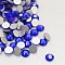 Glass Flat Back Rhinestone, Grade A, Back Plated, Faceted, Half Round, Cobalt, 3.8~4mm, about 1440pcs/bag