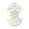 Easter Theme Wood Big Pendants, Egg with Rabbit Charm, Pale Goldenrod, 90x57x2mm, Hole: 3.2mm