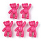 Opaque Acrylic Pendants, Bear, Cerise, 37x28x13mm, Hole: 2.5mm, about 133pcs/500g