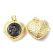 Brass Locket Pendants, Cadmium Free & Lead Free, Heart with Woman Charm, Real 18K Gold Plated & Gunmetal, 17x18.5x11mm, Hole: 7x3.5mm, Inner Diameter: 13x14mm