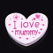 Natural Wood Beads, Dyed, Heart with Word I Love Mummy, For Mother's Day Jewelry Making, Pink, 23x29x7mm, Hole: 2.5mm