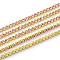 Nickel Free Raw(Unplated) Brass Rhinestone Strass Chains, Rhinestone Cup Chain, 2880pcs rhinestone/bundle, Grade A, Light Rose, 2.2mm, about 23.62 Feet(7.2m)/bundle