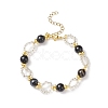 Natural Striped Agate/Banded Agate Beaded Bracelet BJEW-JB08613-4