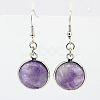 Fashion Natural Amethyst Earrings EJEW-E003-1-2