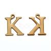 304 Stainless Steel Alphabet Charms STAS-H122-K-AB-1