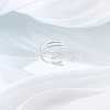 1Pc Letter Brass Rhinestone Open Cuff Rings for Women AJEW-LP0004-47L-S-3