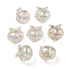 UV Plating Rainbow Iridescent Acrylic Beads OACR-F004-02G-1