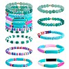 8Pcs 6 Style Synthetic Imperial Jasper & GLass Beaded Stretch Bracelets Set BJEW-SW00086-05-1