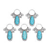 Synthetic Turquoise Cabochon Settings for Enamel PALLOY-N157-029-1