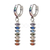 Brass Pave Cubic Zirconia Hoop Dangle Earrings KK-CBAD9DF-02P-A-2