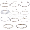 2 Sets 2 Styles Alloy Chain Bracelets & Bangles Set for Women BJEW-SP0001-34A-1