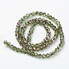 Electroplate Transparent Glass Beads Strands EGLA-A034-T6mm-R-3