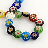 Flat Round Handmade Millefiori Glass Beads X-LK-R004-55-2