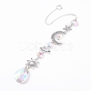 AB Color Plated Crystal Teardrop Big Pendant Decorations HJEW-G019-03E-1