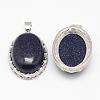 Blue Goldstone Pendants G-D851-36-2
