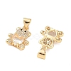 Brass Micro Pave Cubic Zirconia Charms KK-K351-69G-01-2