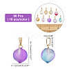 90Pcs 9 Colors Two Tone Spray Painted Glass Pendants GLAA-GA0001-26-2