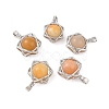 Natural Topaz Jade Round Pendants G-M440-04A-P-1