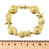 Summer Beach Brass Micro Pave Clear Cubic Zirconia Starfish & Shell Shape Link Chain Bracelets LS-BJEW-C118-02A-G-6