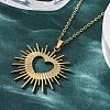 Shining Heart 304 Stainless Steel Pendant Necklaces NJEW-M096-37G-5