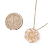 Natural Rose Quartz & Glass Seed Beaded Flat Round Pendant 304 Stainless Steel Cable Chain Necklaces NJEW-MZ00129-01-3
