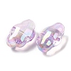 UV Plating Transparent Rainbow Iridescent Acrylic Beads OACR-C016-31D-2