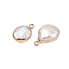 Electroplated Natural Keshi Pearl Teardrop Pendants PEAR-S018-02K-01-2
