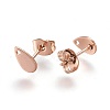 Ion Plating(IP) 304 Stainless Steel Stud Earring Findings STAS-O119-11B-RG-2