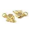 Rack Plating Brass Micro Pave Cubic Zirconia Charms KK-D036-01G-3