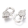 Brass Micro Pave Cubic Zirconia Lobster Claw Clasps X-ZIRC-O038-23P-2