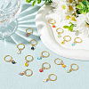24Pcs 8 Colors Handmade Millefiori Glass & Iron Braiding Hair Pendants Decoration Clips OHAR-AB00009-5
