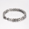 Tarnish Resistant 201 Stainless Steel Byzantine Chain Bracelets X-BJEW-K134-01P-6mm-1