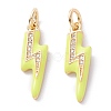 Brass Micro Pave Clear Cubic Zirconia Pendants ZIRC-A019-12G-2
