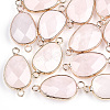 Natural Rose Quartz Links connectors G-S344-02N-1