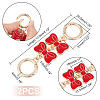 2Pcs Alloy Enamel Bowknot Link Purse Strap Extenders FIND-UN0003-18A-3