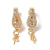 Brass Crystal Rhinestone Twister Clasps KK-P223-17G-3