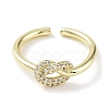 Knot Rack Plating Brass Micro Pave Clear Cubic Zirconia Open Rings RJEW-D020-10G-2