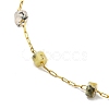 Natural Mixed Gemstone Column Beaded Anklet with PVD Vacuum Plating Golden 304 Stainless Steel Chains for Women AJEW-Z008-03-3