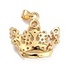 Brass Micro Pave Clear Cubic Zirconia Pendants ZIRC-A021-45G-3