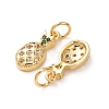 Brass Micro Pave Cubic Zirconia Charms ZIRC-I038-12G-2