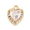 Brass Micro Pave Cubic Zirconia Charms KK-Z066-05G-02-1
