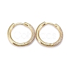 Brass Micro Pave Cubic Zirconia Huggie Hoop Earrings for Women EJEW-K083-36G-C-1