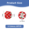 10Pcs 5 Colors Handmade Lampwork Beads LAMP-FI0001-01-2