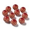 Wood Laser Engraved Tartan Beads WOOD-I011-01B-03-2