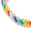 Glass Seed Braided Beaded Bracelet BJEW-MZ00058-5