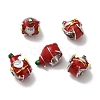 Christmas Theme Alloy Enamel European Beads PALLOY-D058-01P-04-2