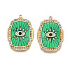 Ion Plating(IP) 304 Stainless Steel Evil Eye Enamel Pendants STAS-N107-04B-G-1