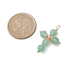 Natural Green Aventurine Pendants PALLOY-JF02885-01-2