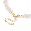 Natural Rose Quartz Chips & Pearl Beaded Necklace NJEW-JN04008-01-7